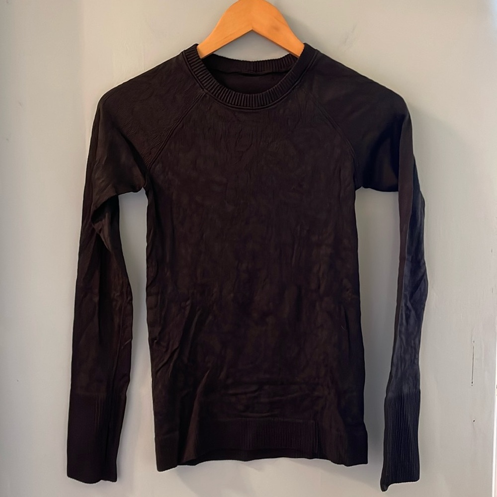 lululemon Rest Less Pullover Black Jacquard - Size 4